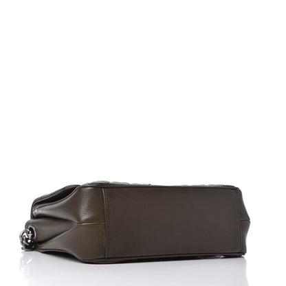 Chanel Caviar Quilted Medium Rock In Rome Single Flap Dark Khaki 4 of 11