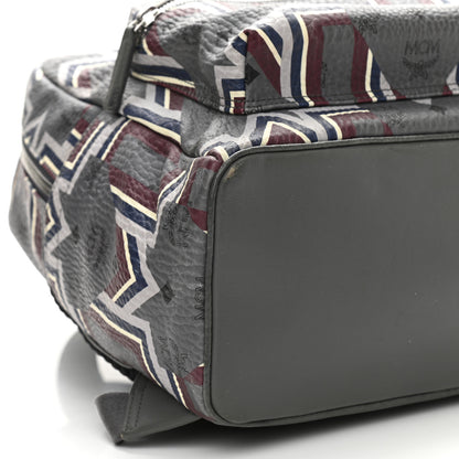 MCM Visetos Chevron Stripe Medium Backpack Phantom Grey Multicolor 8 of 11