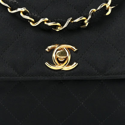 Chanel Satin Quilted Flap Black 9 of 13