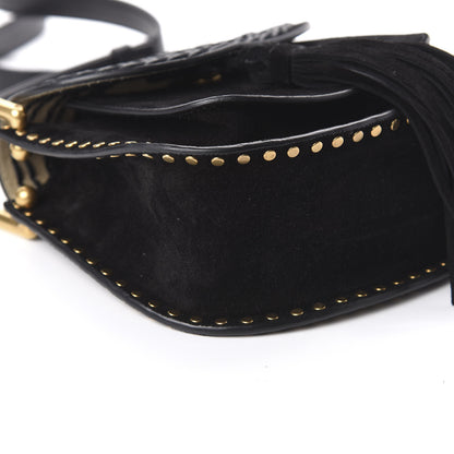 Chloe Suede Calfskin Braided Mini Hudson Shoulder Bag Black 6 of 9