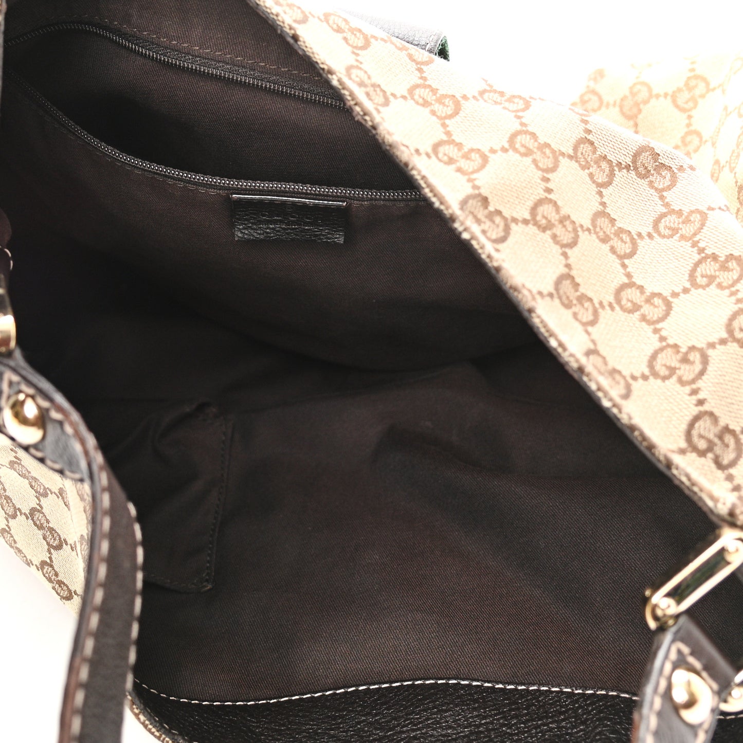 Monogram Large New Ladies Web Hobo Dark Brown