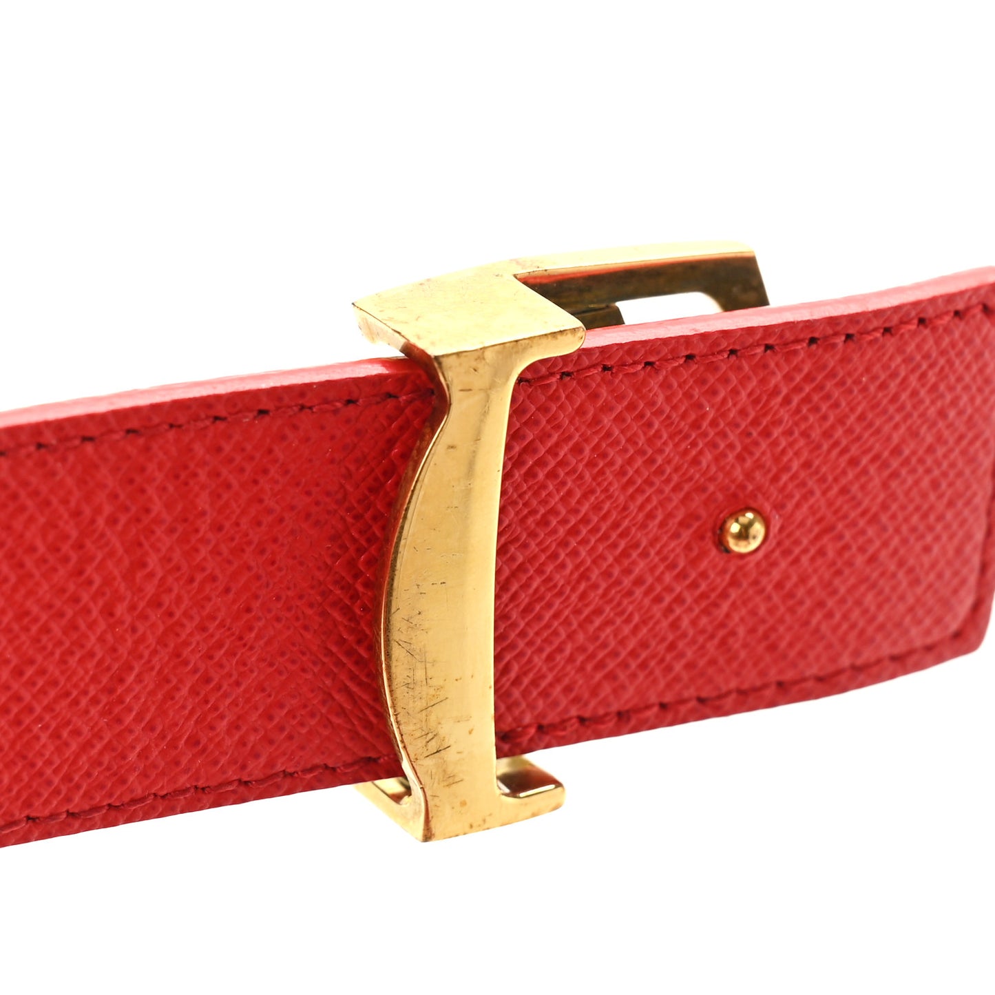 Calfskin Monogram 30mm LV Initiales Reversible Belt 90 36 Coquelicot