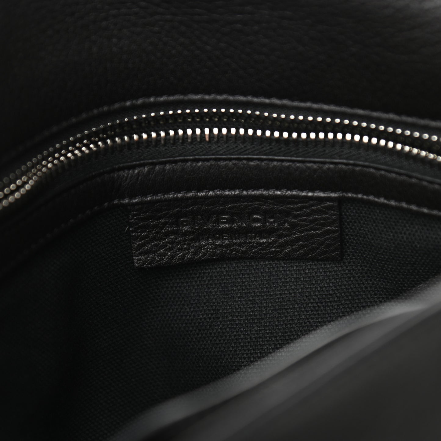 Grained Calfskin Medium Pandora Pure Flap Bag Black