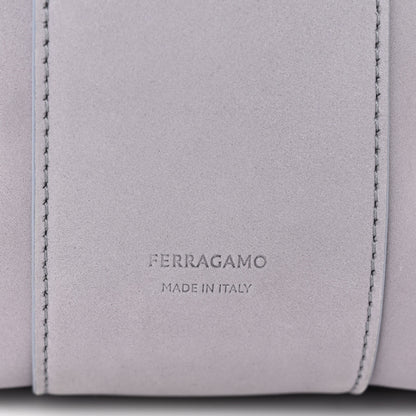 Salvatore Ferragamo Calfskin Large Hug Pouch Fog Gray 6 of 12