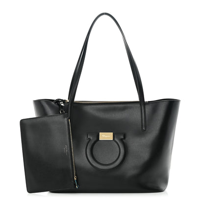 Salvatore Ferragamo Calfskin Medium Gancini Tote Black 1 of 12