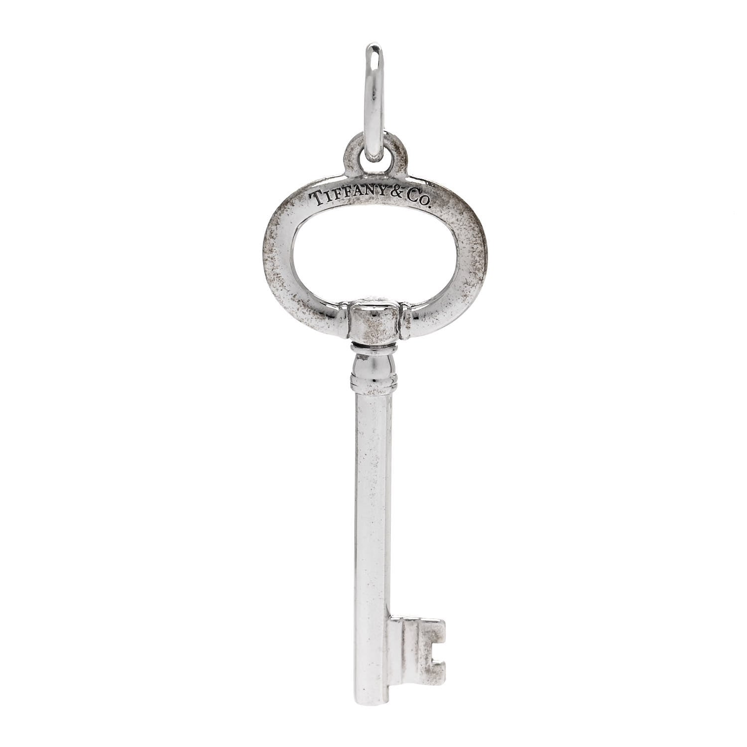 Tiffany Sterling Silver Small Oval Key Pendant 1 of 4
