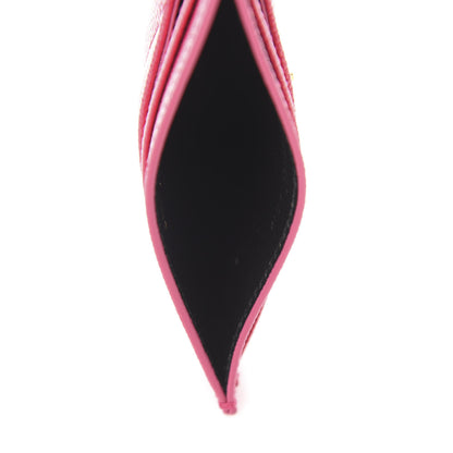 Saint Laurent Grain De Poudre Matelasse Chevron Monogram Credit Card Case Bubblegum 5 of 8