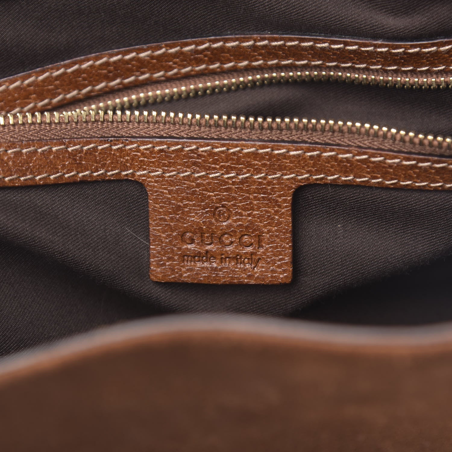 Gucci Suede Calfskin Medium Hasler Tote Brown 5 of 14