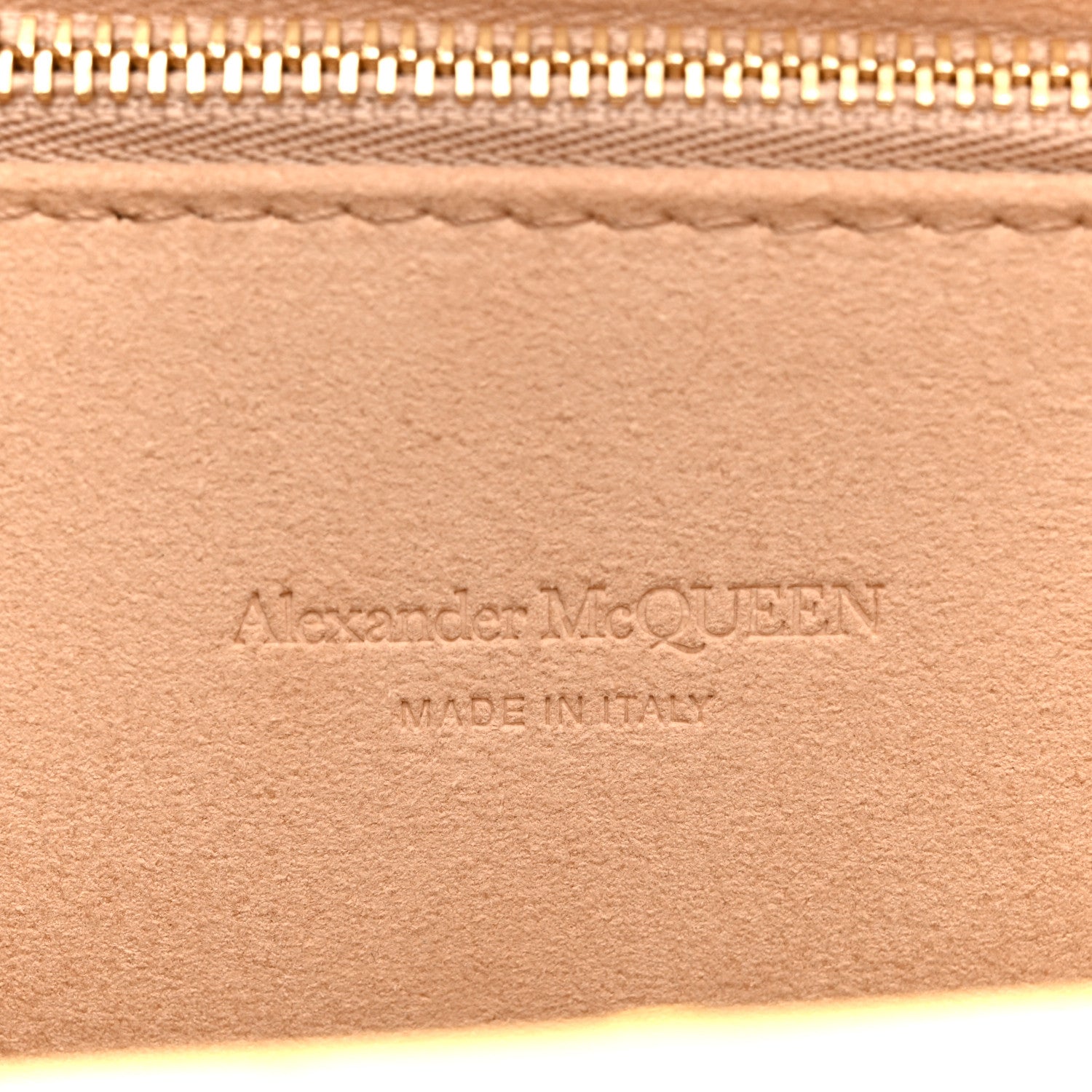 Alexander McQueen Calfskin Crocodile Embossed Knuckle Flat Clutch Black Gold 6 of 8
