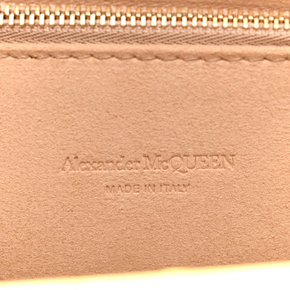 Alexander McQueen Calfskin Crocodile Embossed Knuckle Flat Clutch Black Gold 6 of 8