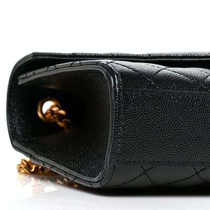 Saint Laurent Grain De Poudre Textured Mixed Matelasse Triquilt Small Monogram Satchel Black 8 of 9