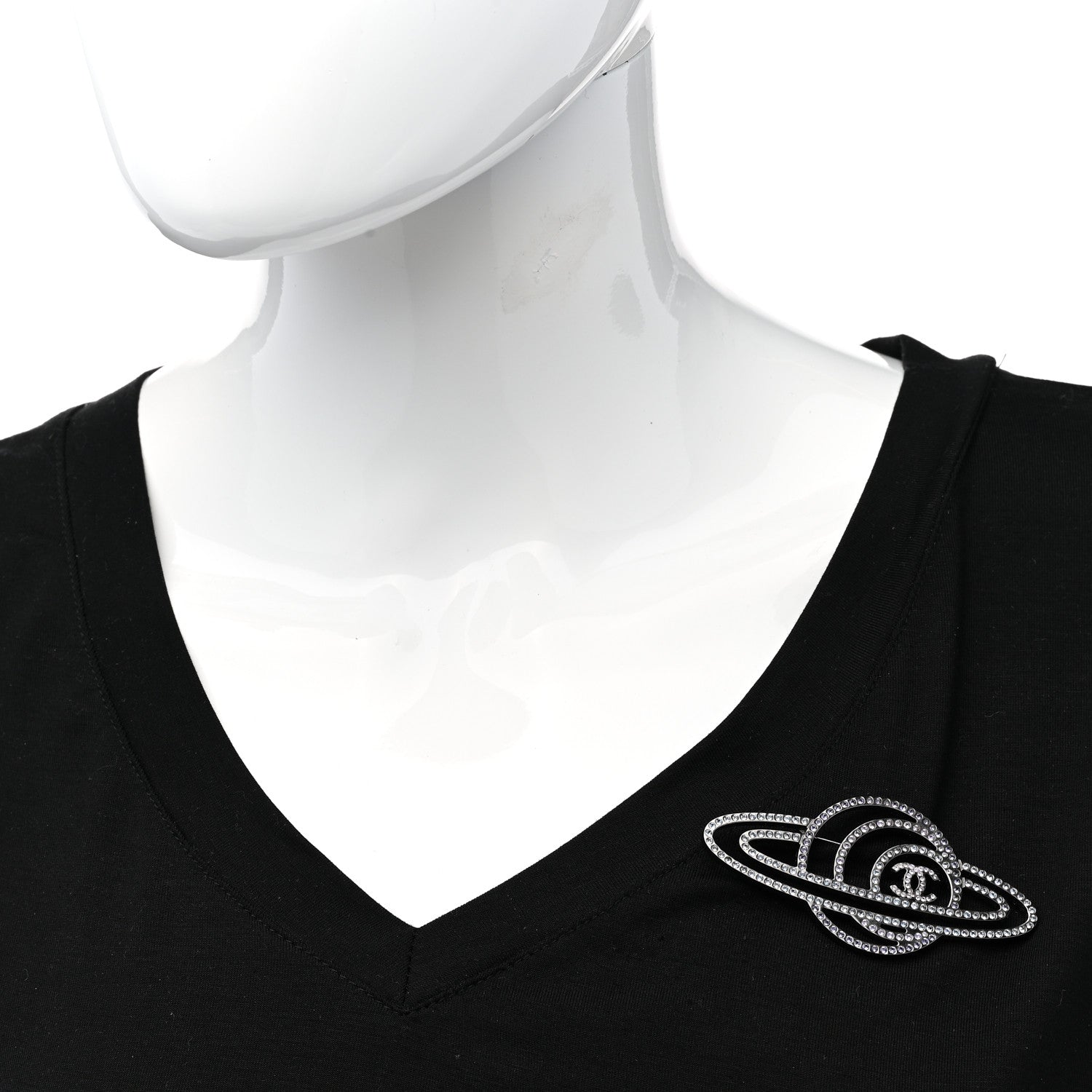 Chanel Crystal CC Planet Brooch Purple Light Blue Silver 2 of 5