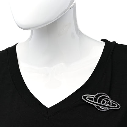 Chanel Crystal CC Planet Brooch Purple Light Blue Silver 2 of 5