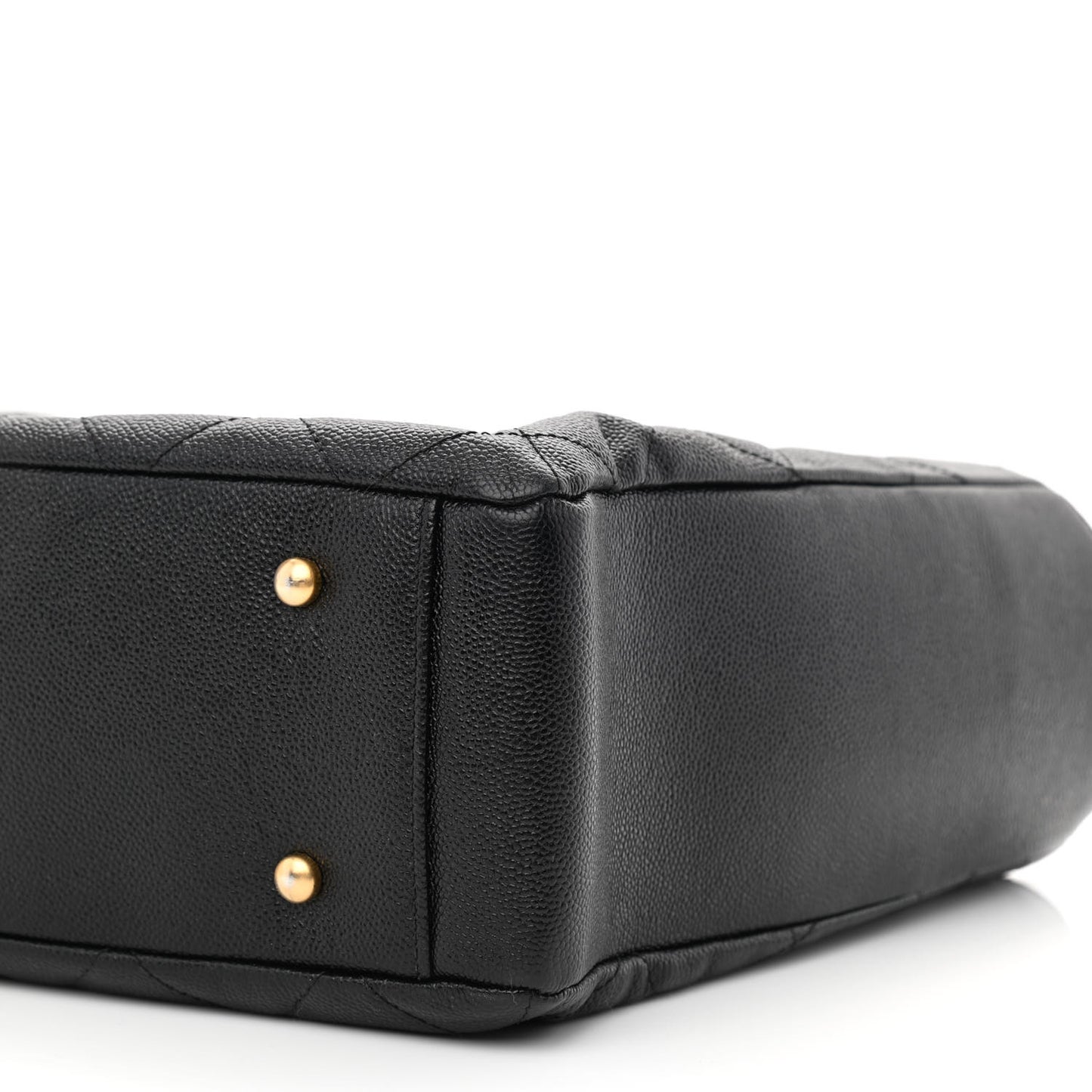 Caviar Quilted Small Shopping Tote Black