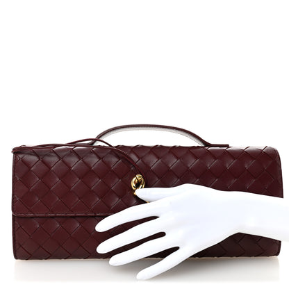 Bottega Veneta Nappa Intrecciato Long Andiamo Top Handle Clutch Barolo 2 of 6
