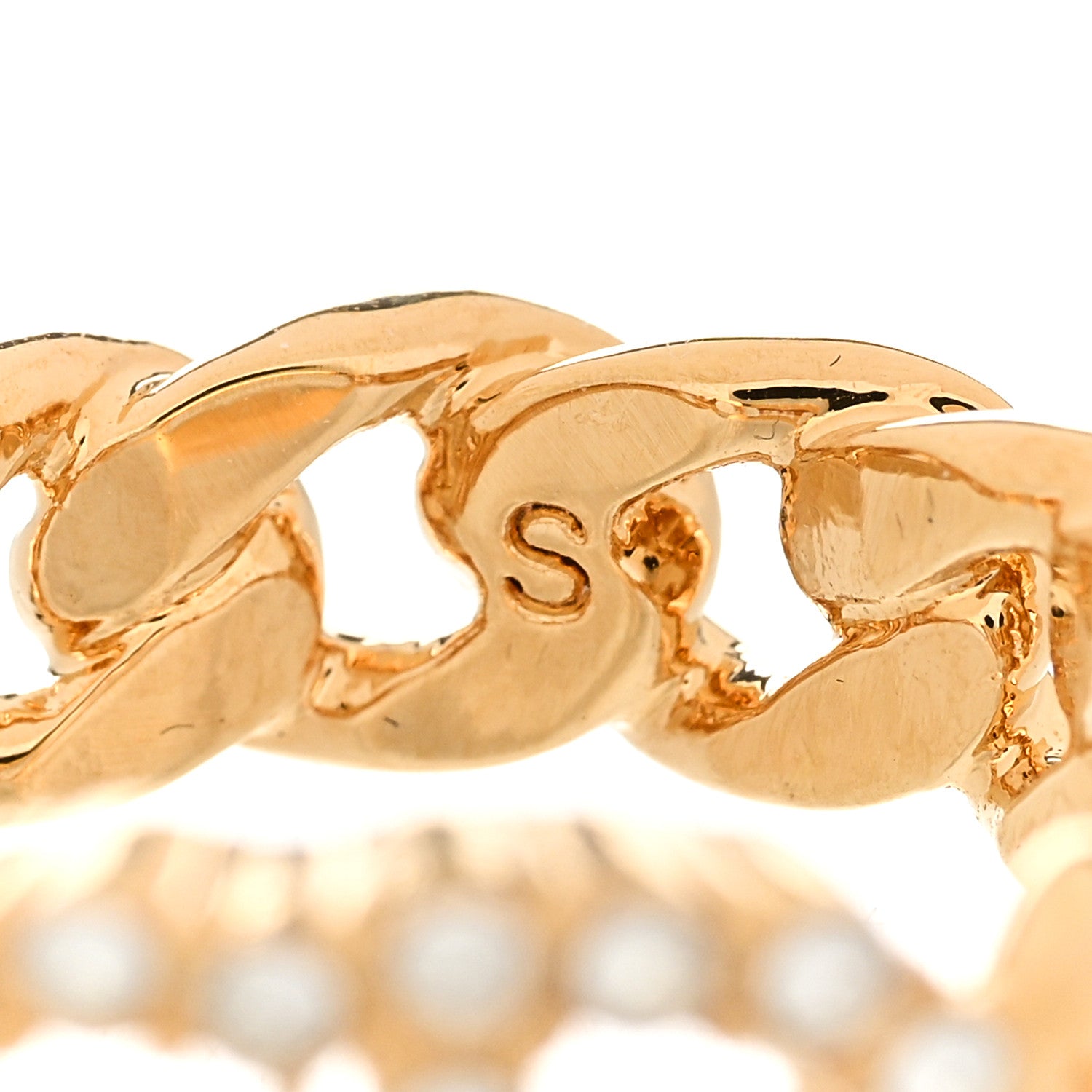 Christian Dior Metal Crystal CD Ring 50 5.25 Gold 5 of 5