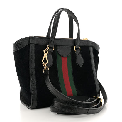 Gucci Suede Patent GG Web Small Ophidia Tote Bag Black 3 of 11