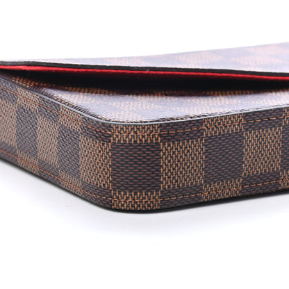Louis Vuitton Damier Ebene Pochette Felicie Chain Wallet 8 of 9
