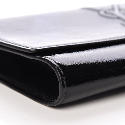 Saint Laurent Textured Patent Monogram Large Belle De Jour Clutch Black 8 of 12