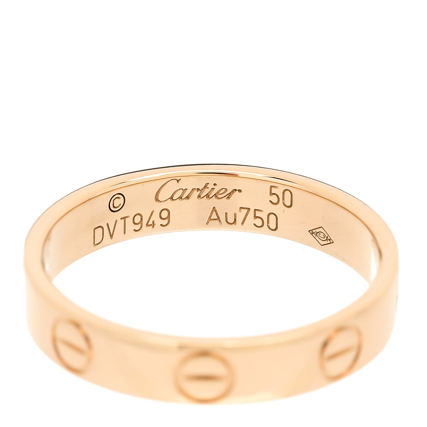 18K Yellow Gold 3.5mm LOVE Wedding Band Ring 50 5.25