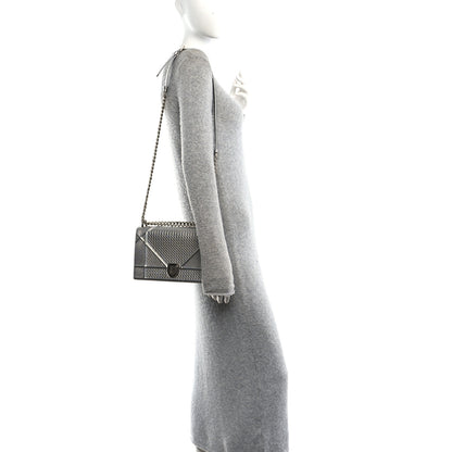 Christian Dior Metallic Patent Micro-Cannage Medium Diorama Flap Bag Silver 2 of 9