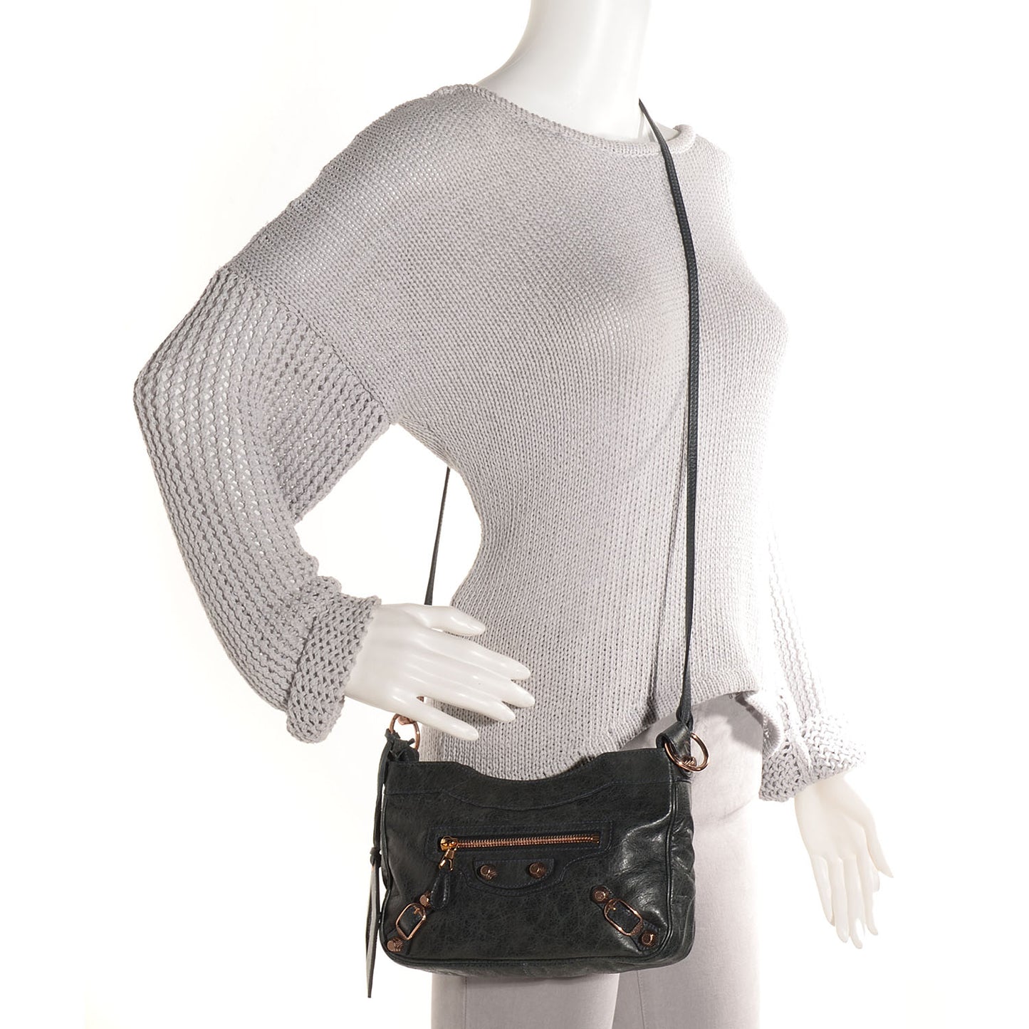 Agneau Giant 12 Rose Gold Hardware Hip Anthracite
