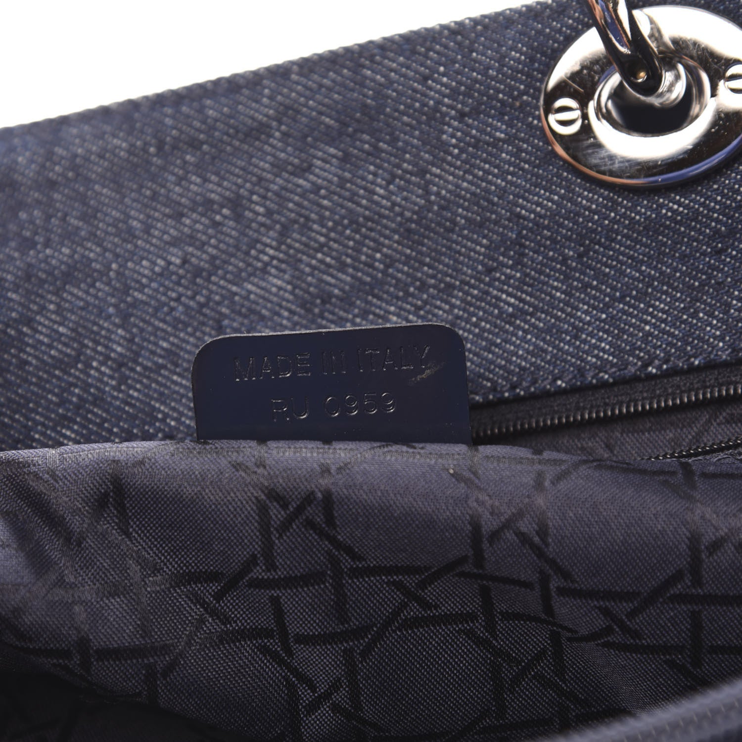 Christian Dior Denim Cannage Large Lady Dior Tote Blue 8 of 11