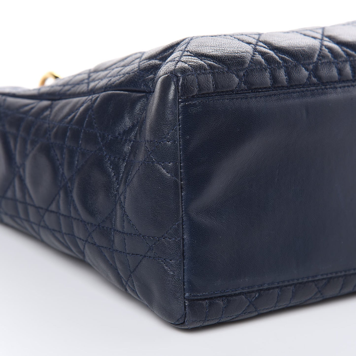 Lambskin Cannage Medium Lady Dior Navy Blue