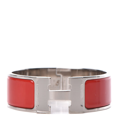 Hermes Enamel Wide Clic Clac H Bracelet PM Rouge Amarante 1 of 4