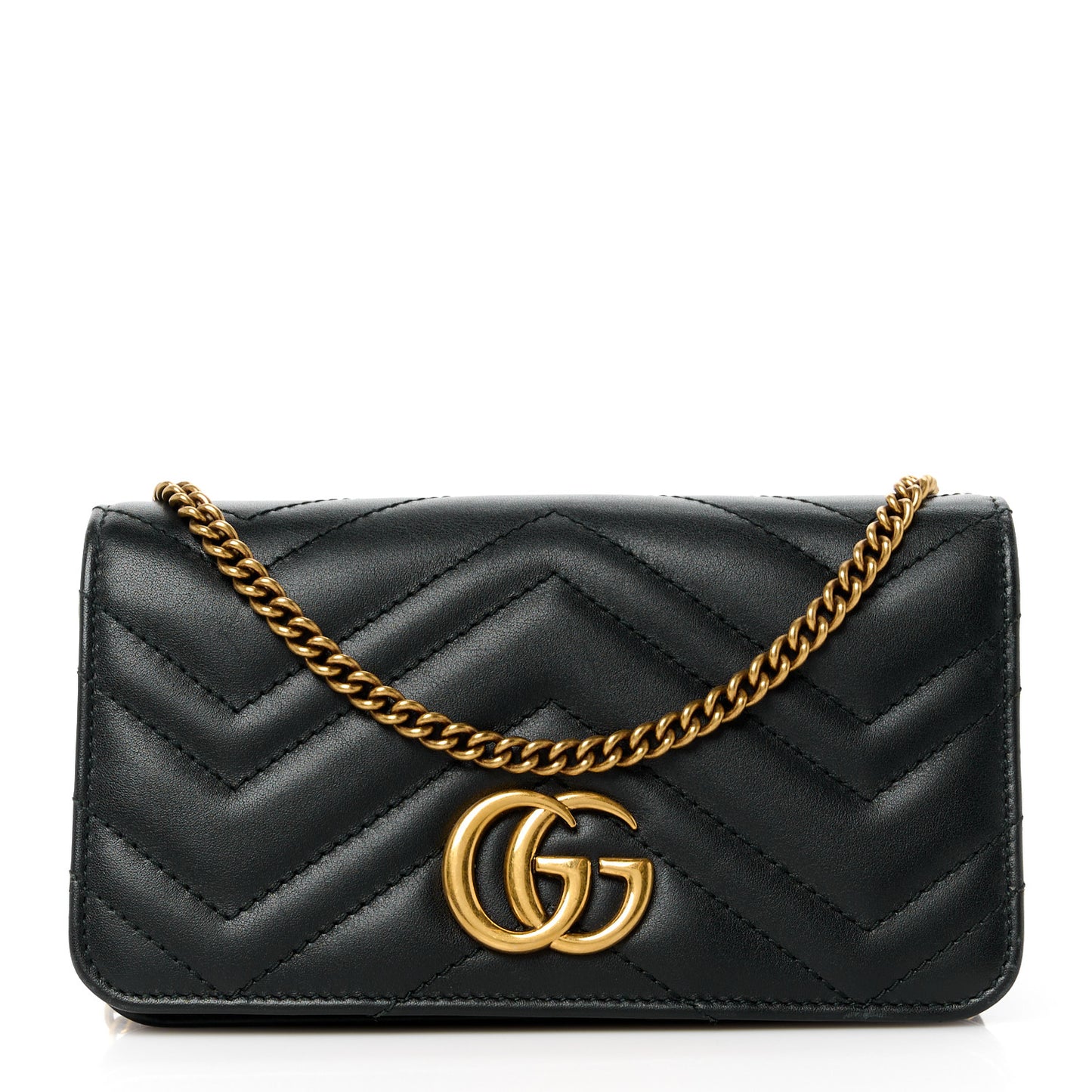 Calfskin Matelasse GG Marmont Mini Bag Black