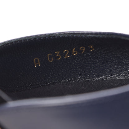 Chanel Lambskin Cap Toe CC Ankle Strap Pumps 37 Navy Black 6 of 13
