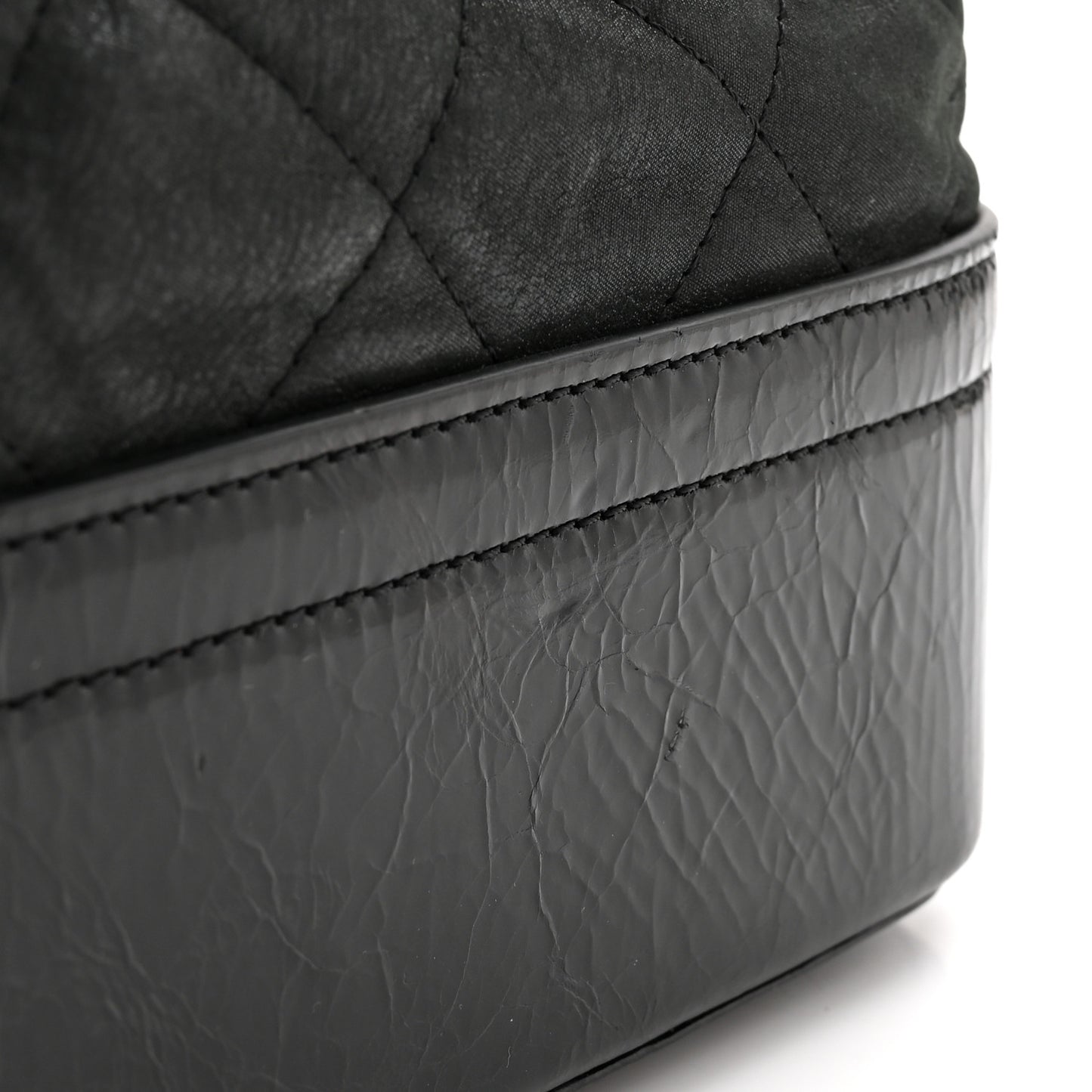 Iridescent Calfskin Quilted VIP Bowling Bag Black