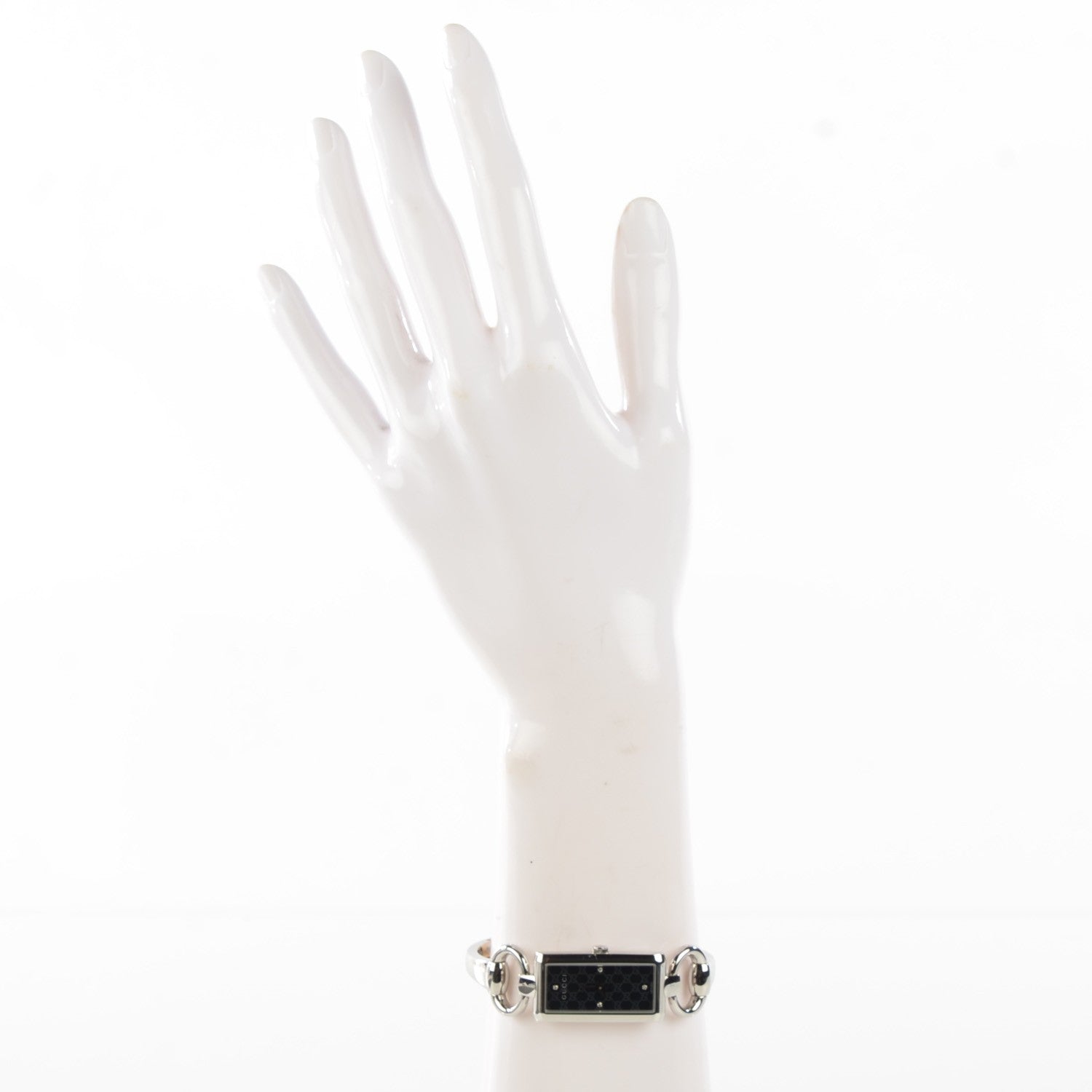 Gucci Stainless Steel Diamond 17mm Tornabuoni Quartz Watch Black 2 of 7