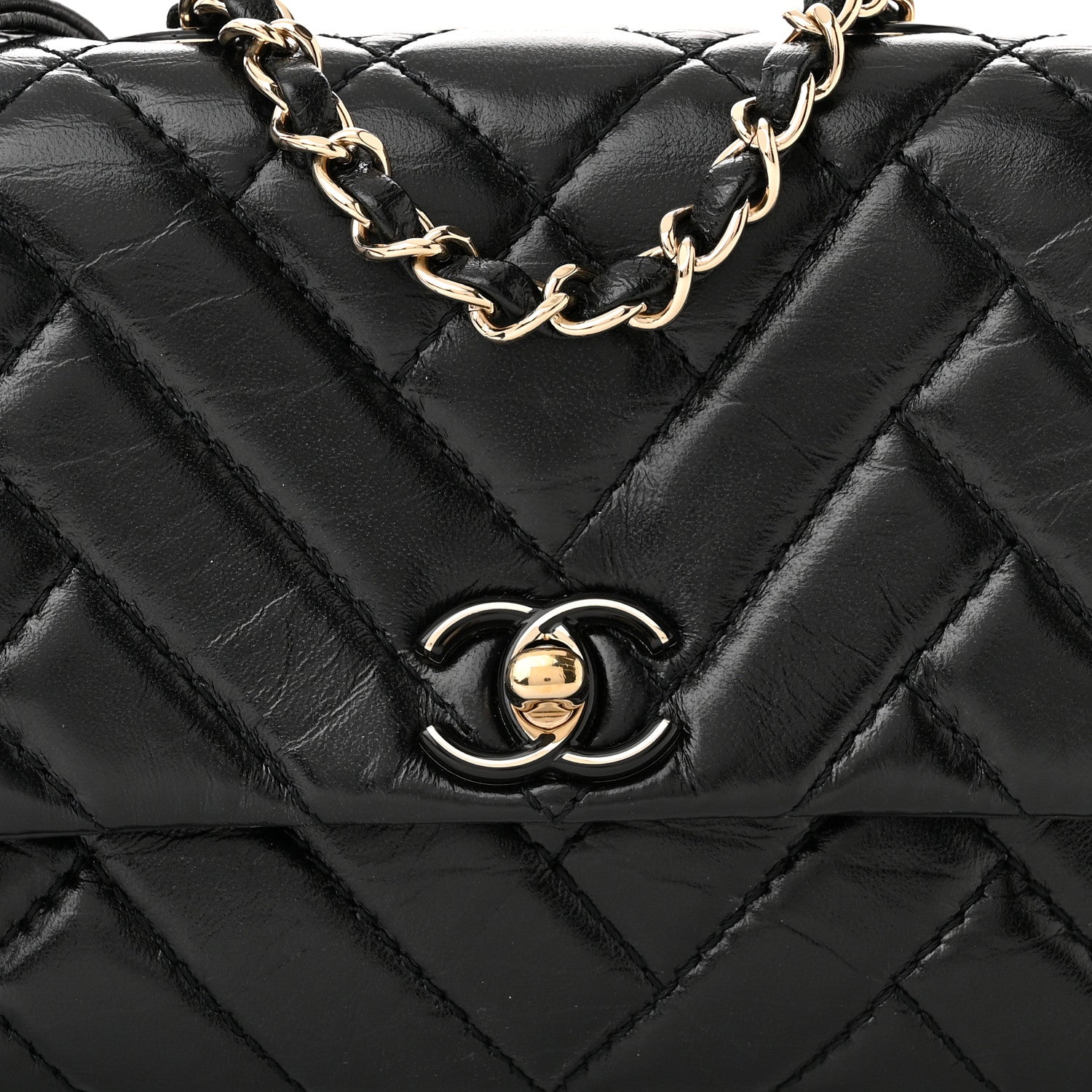 Chanel Shiny Lambskin Quilted Small Montcoco Flap Black 8 of 11
