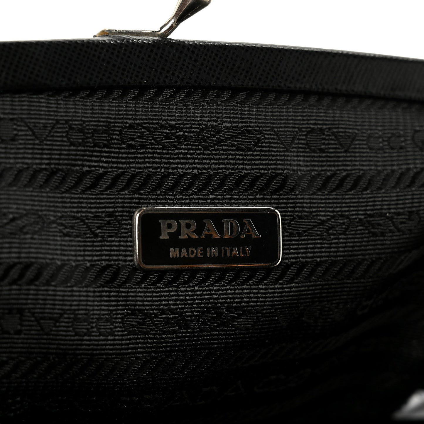Tessuto Nylon Kisslock Shoulder Bag Black Black