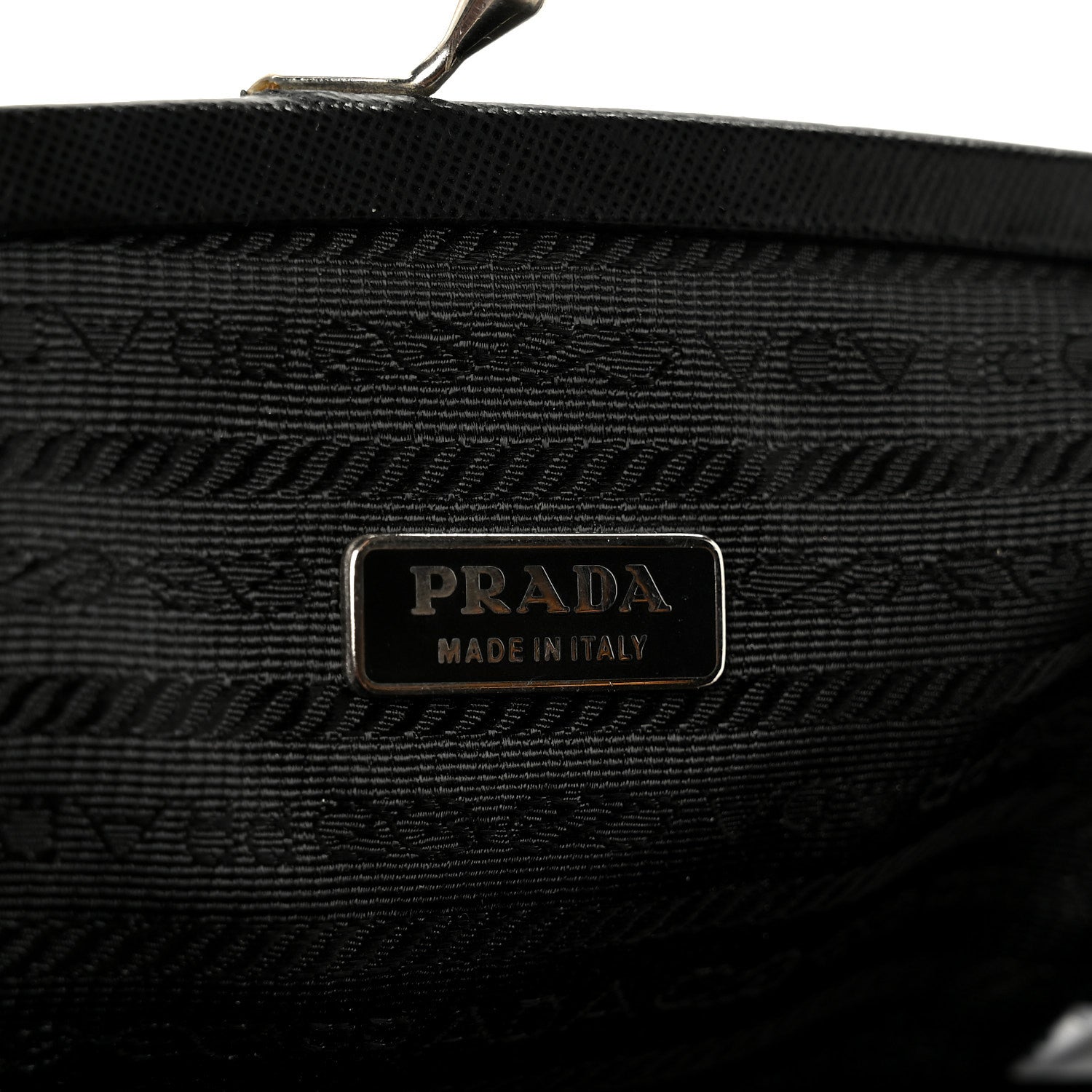 Prada Tessuto Nylon Kisslock Shoulder Bag Black Black 6 of 12