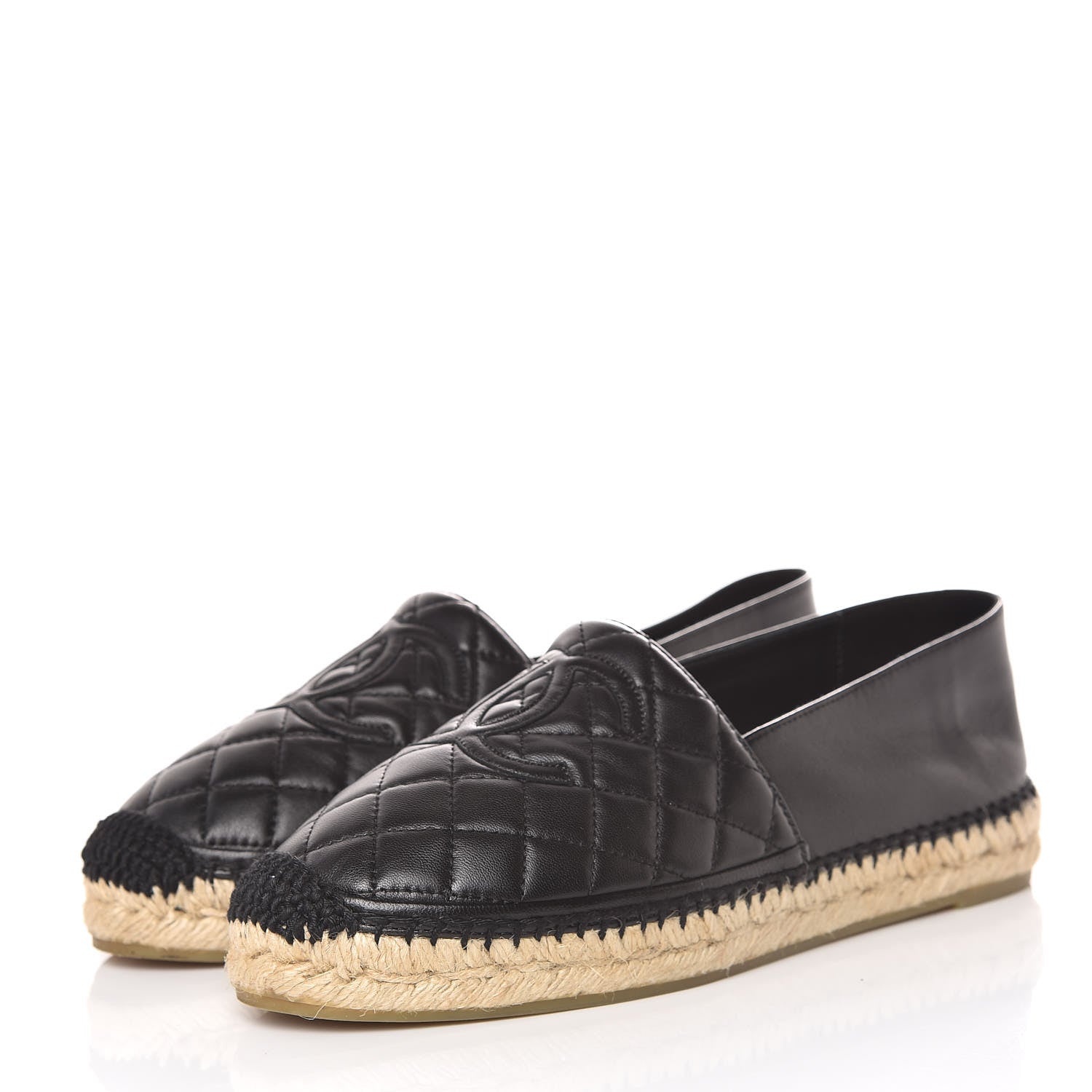 Chanel Lambskin Quilted CC Espadrilles 39 Black 3 of 11