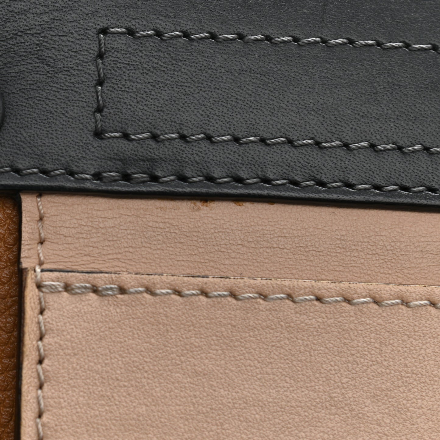 Calfskin Medium Clare Top Handle Bag Tan Black