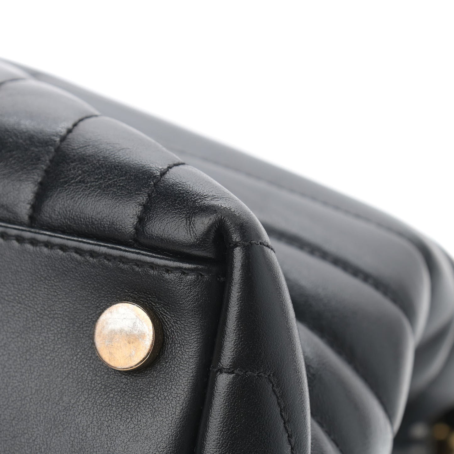 Calfskin Y Quilted Monogram Large Loulou Chain Satchel Black