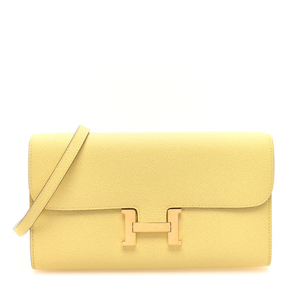 Hermes Epsom Constance Long Wallet To Go Wallet Jaune Poussin 1 of 10