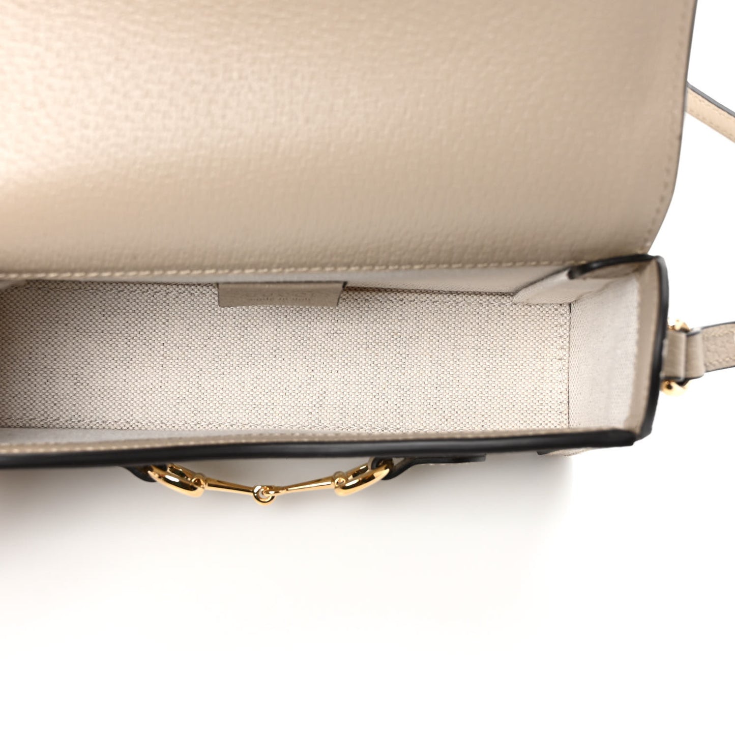 GG Supreme Monogram Textured Dollar Calfskin Mini Horsebit 1955 Shoulder Bag Beige Mystic White Oatmeal