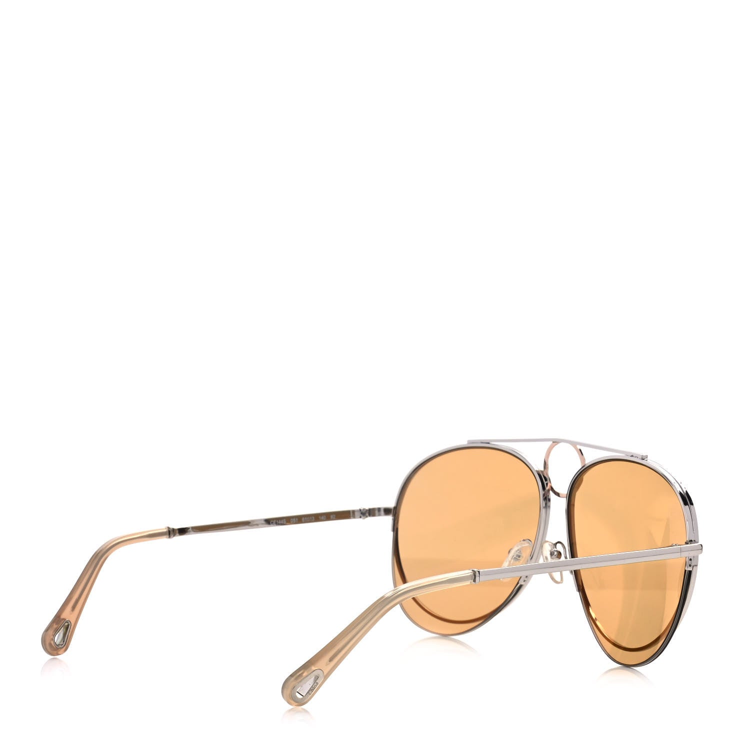 Chloe Metal Mirrored Romie Aviator Sunglasses CE144S Silver Copper 4 of 7