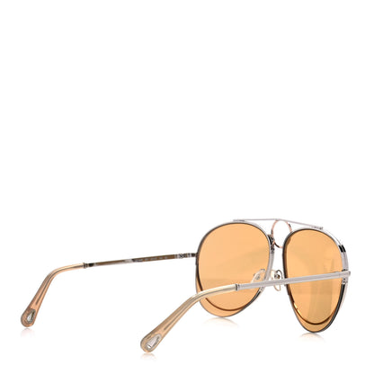 Chloe Metal Mirrored Romie Aviator Sunglasses CE144S Silver Copper 4 of 7