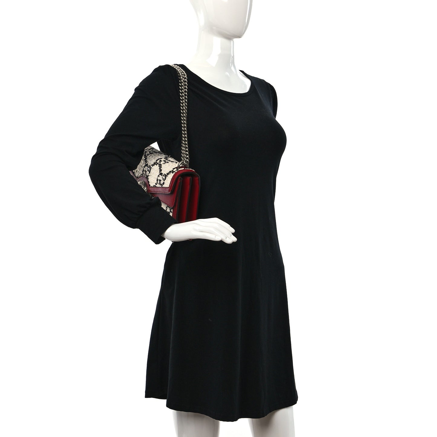 Tweed GG Monogram Small Dionysus Shoulder Bag White Black Romantic Cherry