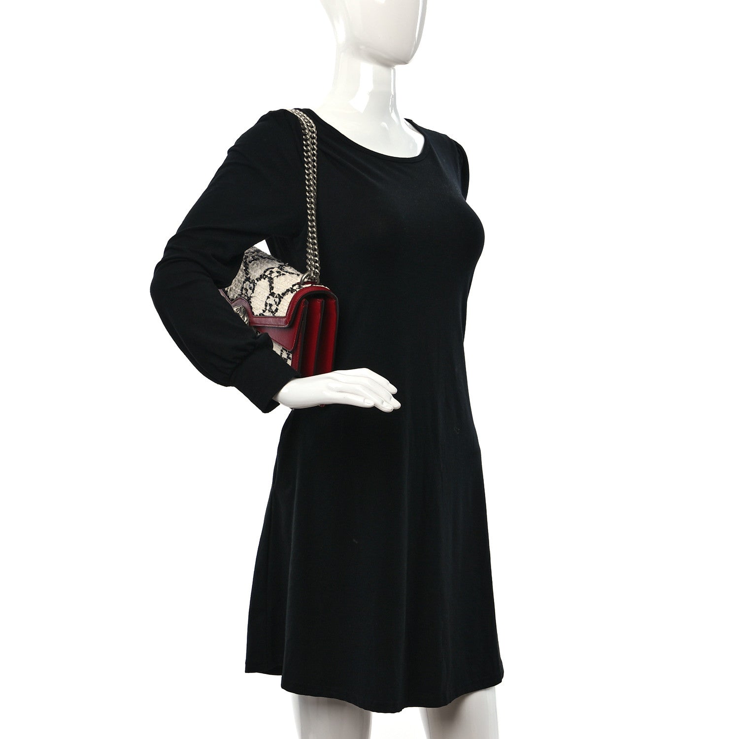 Gucci Tweed GG Monogram Small Dionysus Shoulder Bag White Black Romantic Cherry 2 of 10