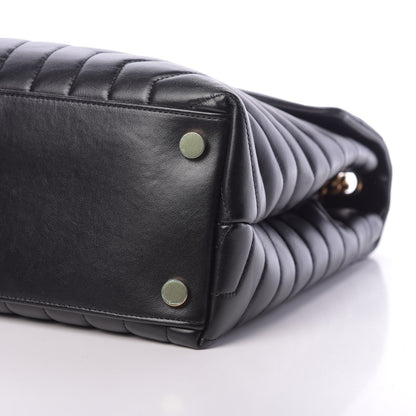 Saint Laurent Calfskin Y Quilted Monogram Large Loulou Chain Satchel Black 10 of 14