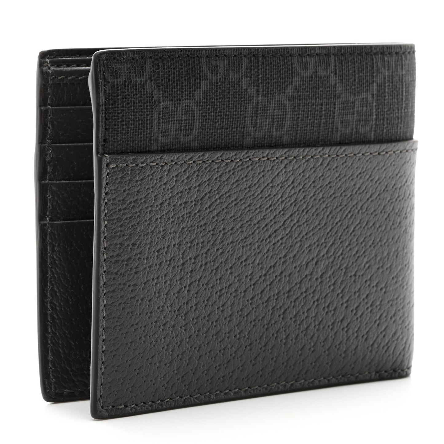 GG Supreme Monogram Azalea Calfskin Retro Interlocking G Bi-Fold Wallet Black