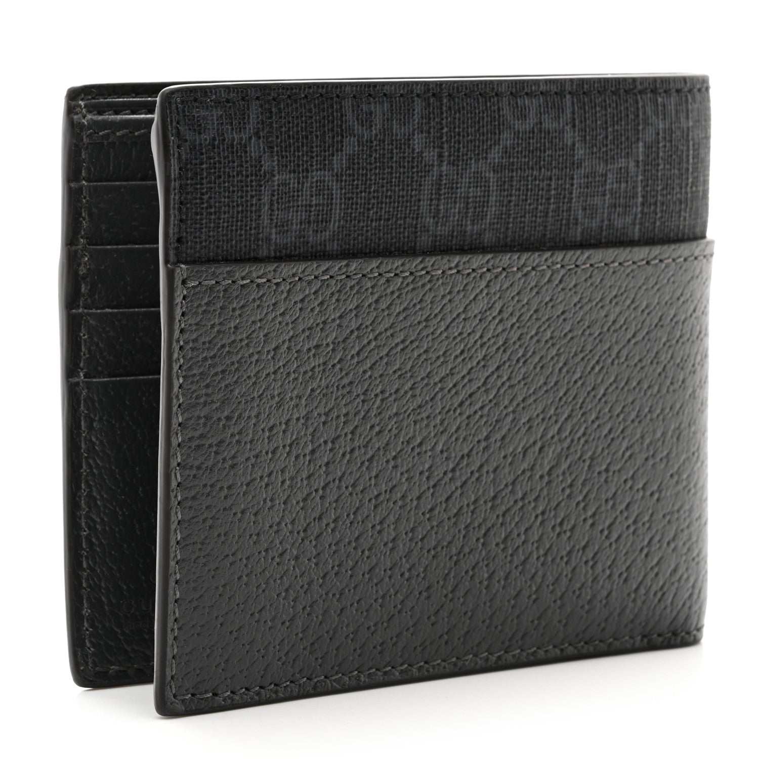 Gucci GG Supreme Monogram Azalea Calfskin Retro Interlocking G Bi-Fold Wallet Black 3 of 7