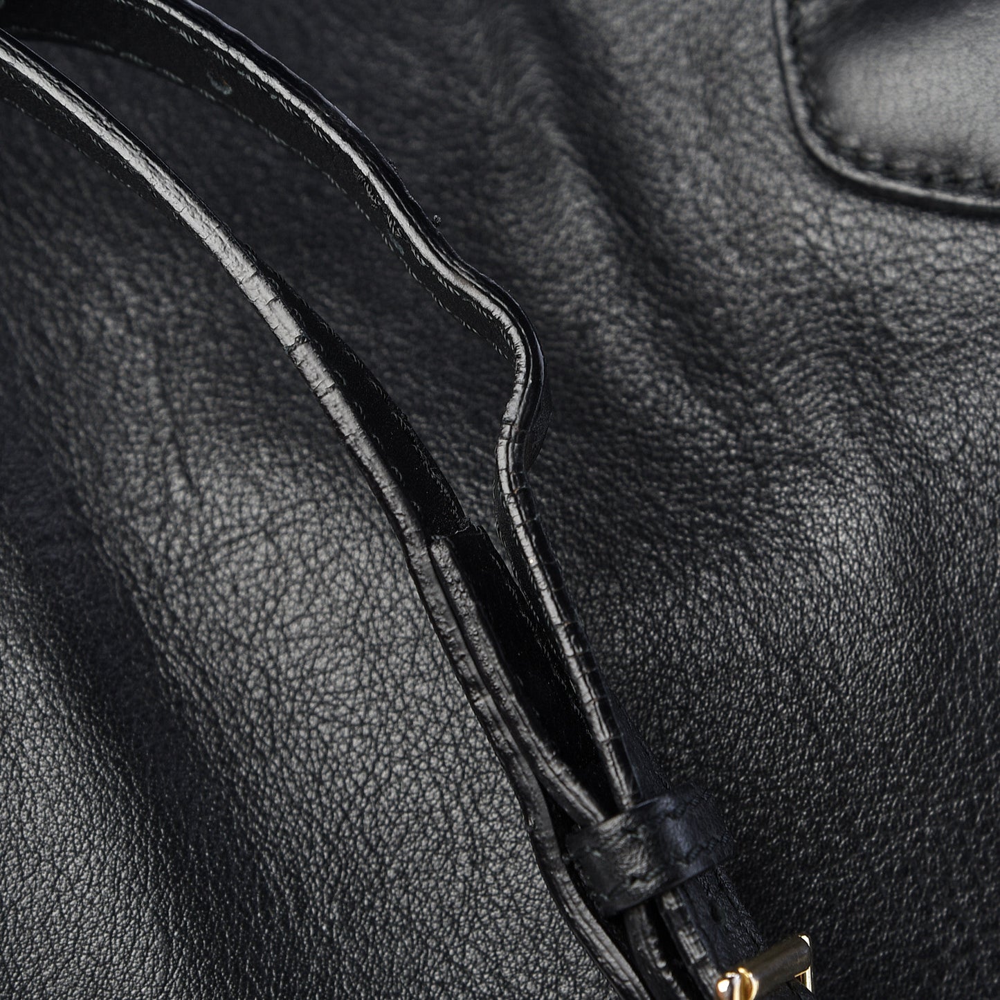 Smooth Calfskin Medium Banner Tote Black