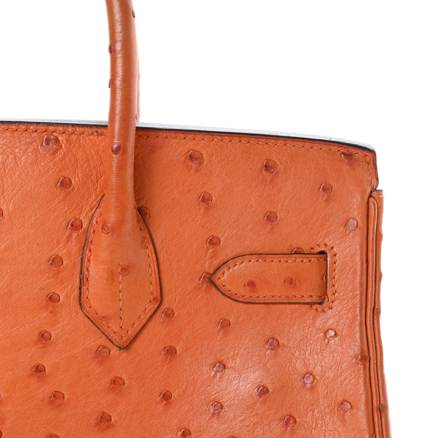 Hermes Ostrich Birkin 30 Orange 8 of 41